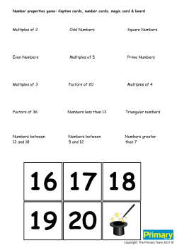 Multiples of 2 Odd Numbers Square Numbers Even Numbers