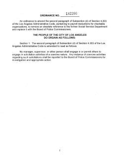 An ordinance to amend the second paragraph of Subsection
