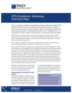 FCPA Compliance: Addressing Third