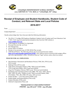 Receipt of Employee and Student Handbooks