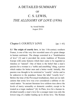 A DETAILED SUMMARY C. S. LEWIS, THE ALLEGORY OF LOVE