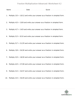 Fraction Multiplication-Advanced: Worksheet 4.2