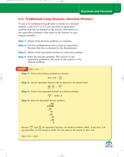 US Traditional Long Division: Decimal Divisors