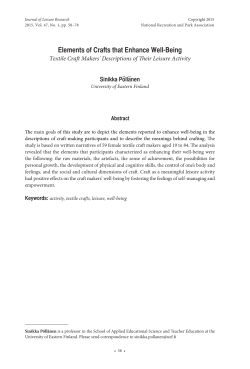 Elements of Crafts that Enhance Well-Being