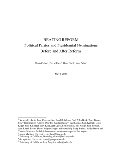 BEATING REFORM Political Parties and Presidential Nominations