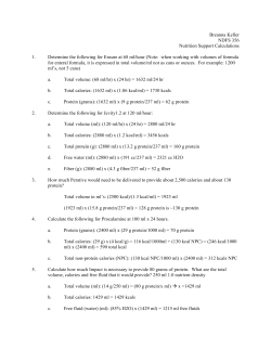 Nutrition Support Calculations