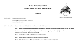 Canton Public School District ACTION PLAN FOR SCHOOL