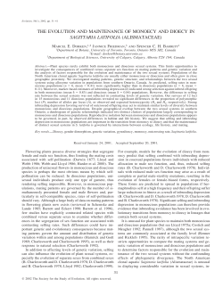 the evolution and maintenance of monoecy and dioecy in sagittaria
