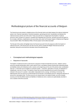 Methodological picture of the financial accounts of Belgium