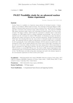 P4.017 Feasibility study for an advanced nuclear fusion experiment