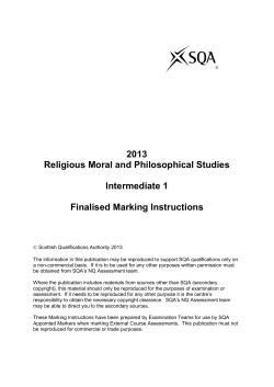 2013 Religious Moral and Philosophical Studies Intermediate