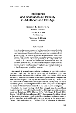 Intelligence and Spontaneous Flexibility in Adulthood and Old Age