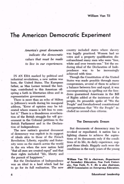 The American Democratic Experiment