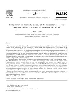Temperature and salinity history of the Precambrian ocean
