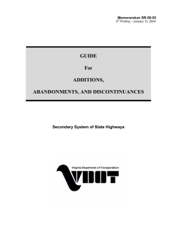 GUIDE For ADDITIONS, ABANDONMENTS, AND