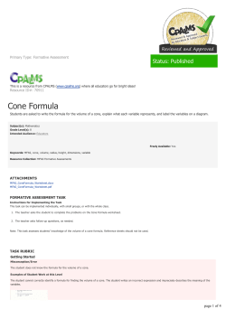 Cone Formula - | CPALMS.org