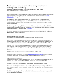 Local doctors create center to attract foreign investment