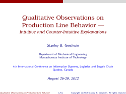 Qualitative Observations on Production Line Behavior