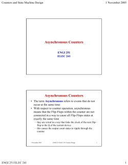 Asynchronous Counters Asynchronous Counters