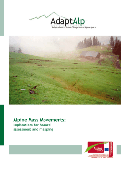 Alpine Mass Movements - Alpine Space Programme 2007-2013