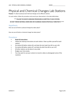 Physical and Chemical Changes Lab Stations