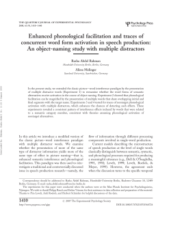Enhanced phonological facilitation and traces of concurrent word