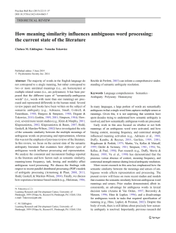 How meaning similarity influences ambiguous word processing: the