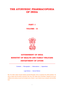 the ayurvedic pharmacopoeia of india
