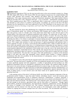 globalization, transnational corporations, the state, and democracy