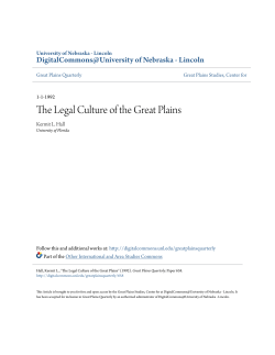 The Legal Culture of the Great Plains