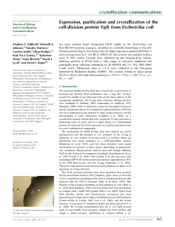 Expression, purification and crystallization of the cell