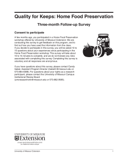 Quality for Keeps: Home Food Preservation