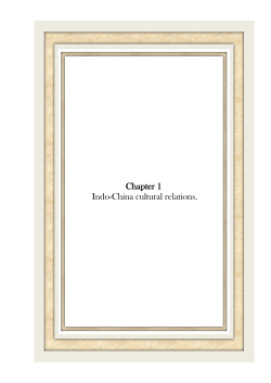 Chapter 1 Indo-China cultural relations.