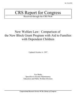 New Welfare Law: Comparison of the New