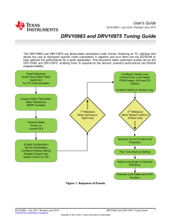 DRV10983 and DRV10975 Tuning Guide