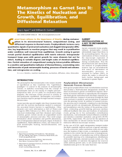 Metamorphism as Garnet Sees It: The Kinetics of Nucleation and