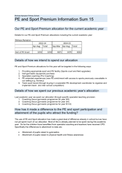 PE and Sport Premium Information Sum 15