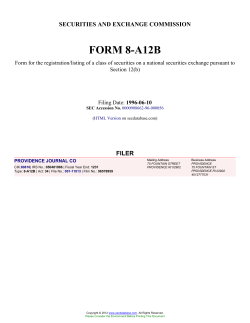 PROVIDENCE JOURNAL CO (Form: 8-A12B