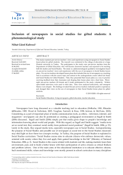 Inclusion of newspapers in social studies for gifted students: A