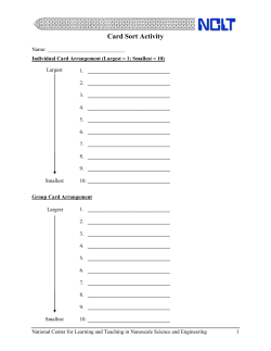 Card Sort Activity