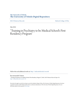 Training in Psychiatry to be Medical School`s First Residency Program
