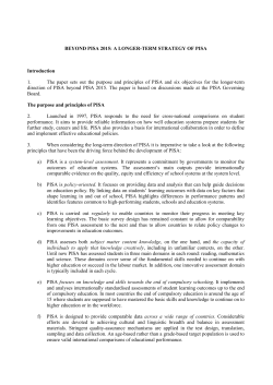 Beyond PISA 2015: A Longer-term Strategy of PISA