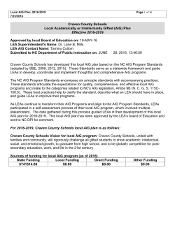 AIG Plan 2016-2019 - Craven County Schools