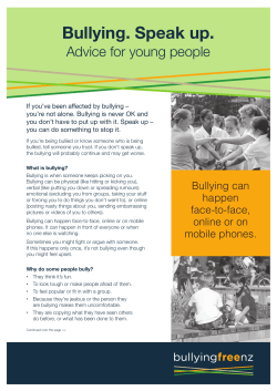 Bullying. Speak up.