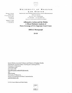 Affirmative Action and the Media - University of Houston Law Center