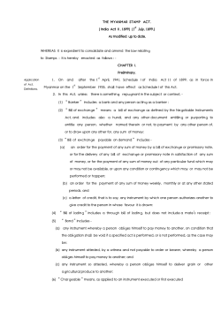 THE MYANMAR STAMP ACT. - Internal Revenue Department