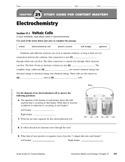 Electrochemistry
