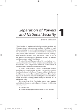 Separation of Powers and National Security