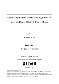 Optimising the SHA256 Hashing Algorithm for