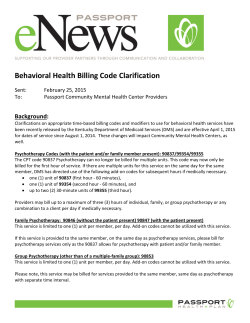 Behavioral Health Billing Code Clarification